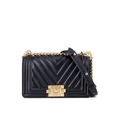 Leather one-shoulder diagonal colorful chain bag