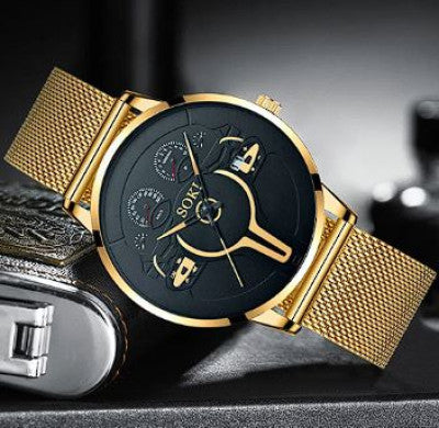 Woman Luxury Watch golden strap