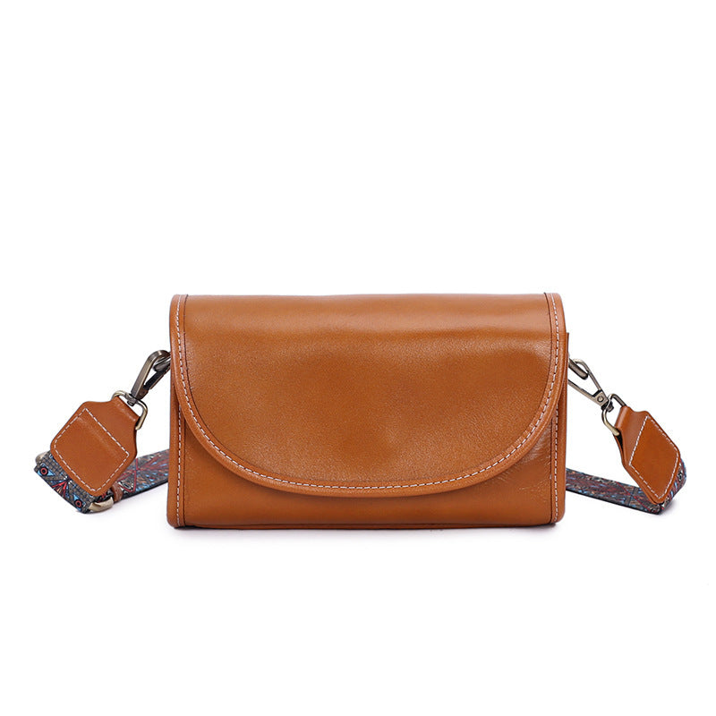 Simple Girl Commuting Cowhide Messenger Bag