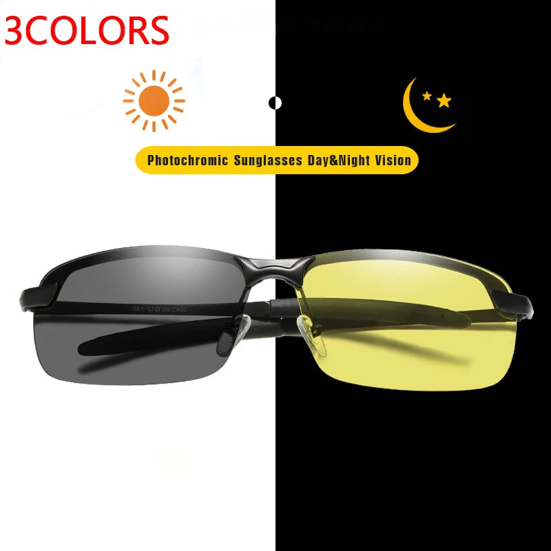 Photochromic Sunglasses Men Polarized Driving Chameleon Glasses Male Change Color Sun Glasses Day Night Vision Driver's Eyewear