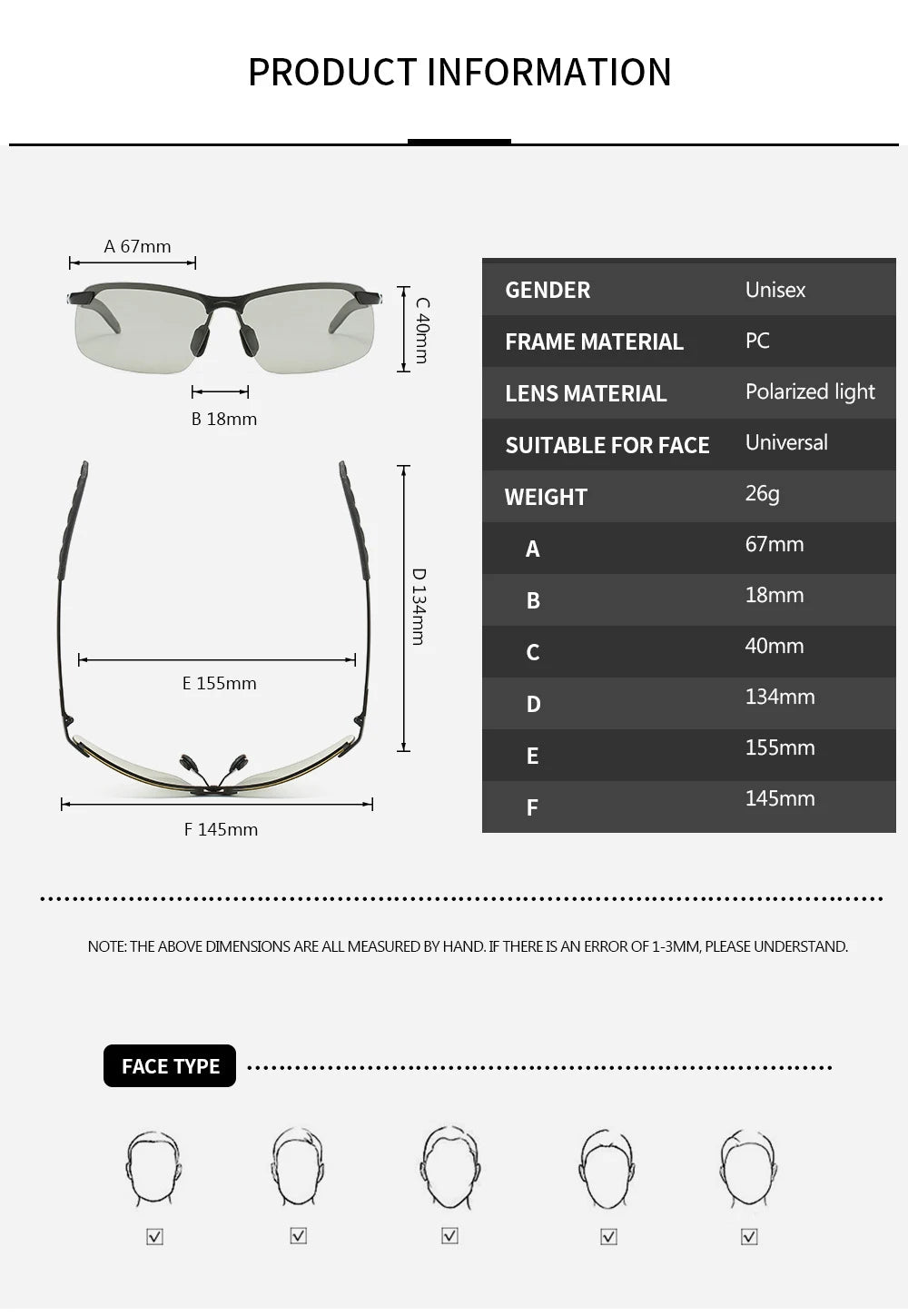 Photochromic Sunglasses Men Polarized Driving Chameleon Glasses Male Change Color Sun Glasses Day Night Vision Driver's Eyewear