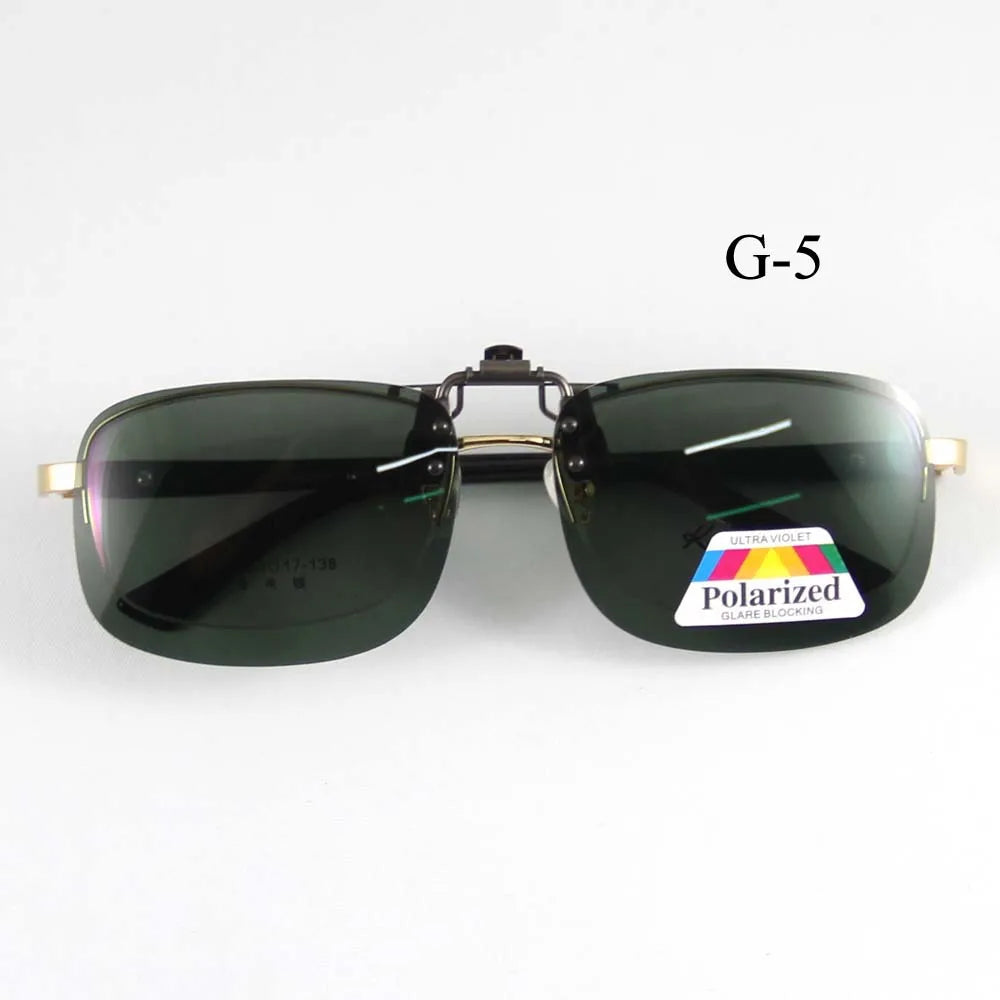 Polarized Sunglasses Clip on Can be flip up Sun Glasses Clip Driving Eyeglasses Polarized Clip on Sunglasses Alloy Bridge