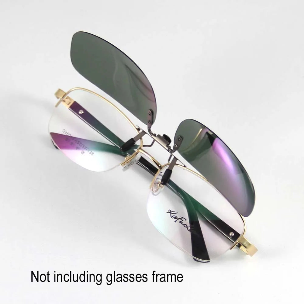 Polarized Sunglasses Clip on Can be flip up Sun Glasses Clip Driving Eyeglasses Polarized Clip on Sunglasses Alloy Bridge