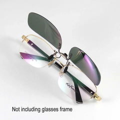 Polarized Sunglasses Clip on Can be flip up Sun Glasses Clip Driving Eyeglasses Polarized Clip on Sunglasses Alloy Bridge