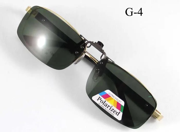 Polarized Sunglasses Clip on Can be flip up Sun Glasses Clip Driving Eyeglasses Polarized Clip on Sunglasses Alloy Bridge