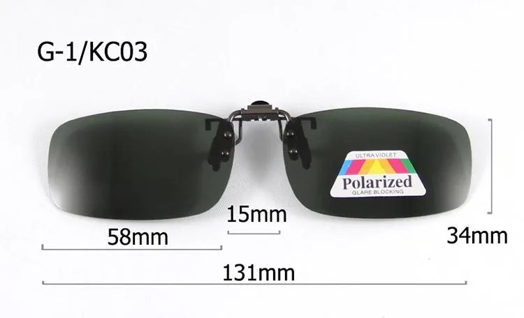 Polarized Sunglasses Clip on Can be flip up Sun Glasses Clip Driving Eyeglasses Polarized Clip on Sunglasses Alloy Bridge