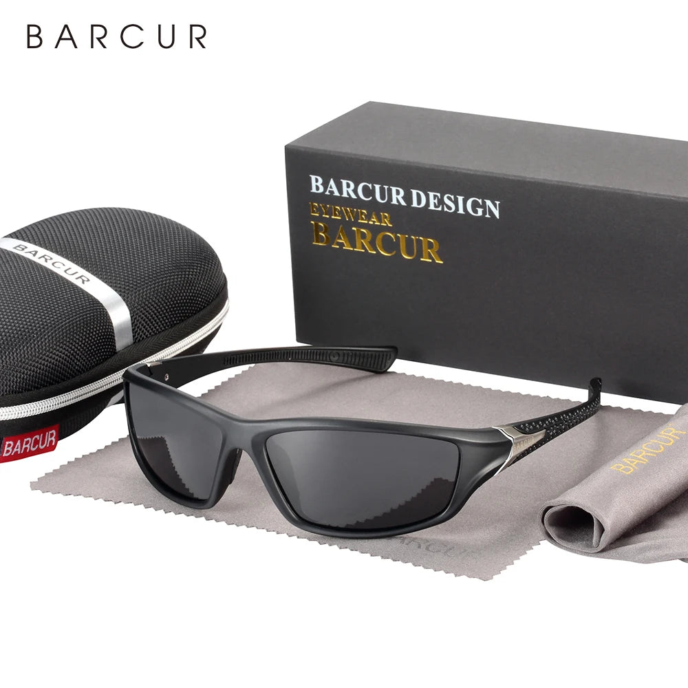 BARCUR Sport TR90 Material Sunglasses Frame Polarized Men