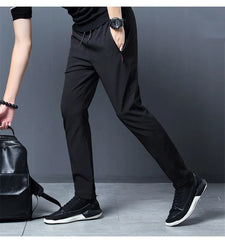 Men's Quick-Dry Running Pants  Lightweight with Zipper Pockets