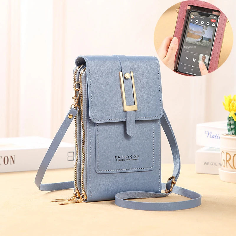 Buylor Soft Leather Women's Bag Touch Screen Mobile Bags Wallets Fashion Women Bags Crossbody Shoulder Strap Handbag Coin Purse | L8 Gifts 