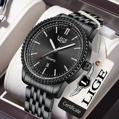 LIGE Top Brand Luxury Quartz Men's Watches Fashion Business