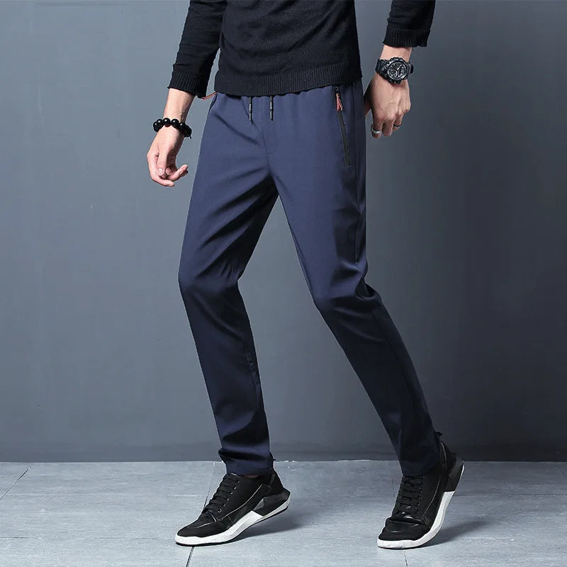 Men's Quick-Dry Running Pants  Lightweight with Zipper Pockets