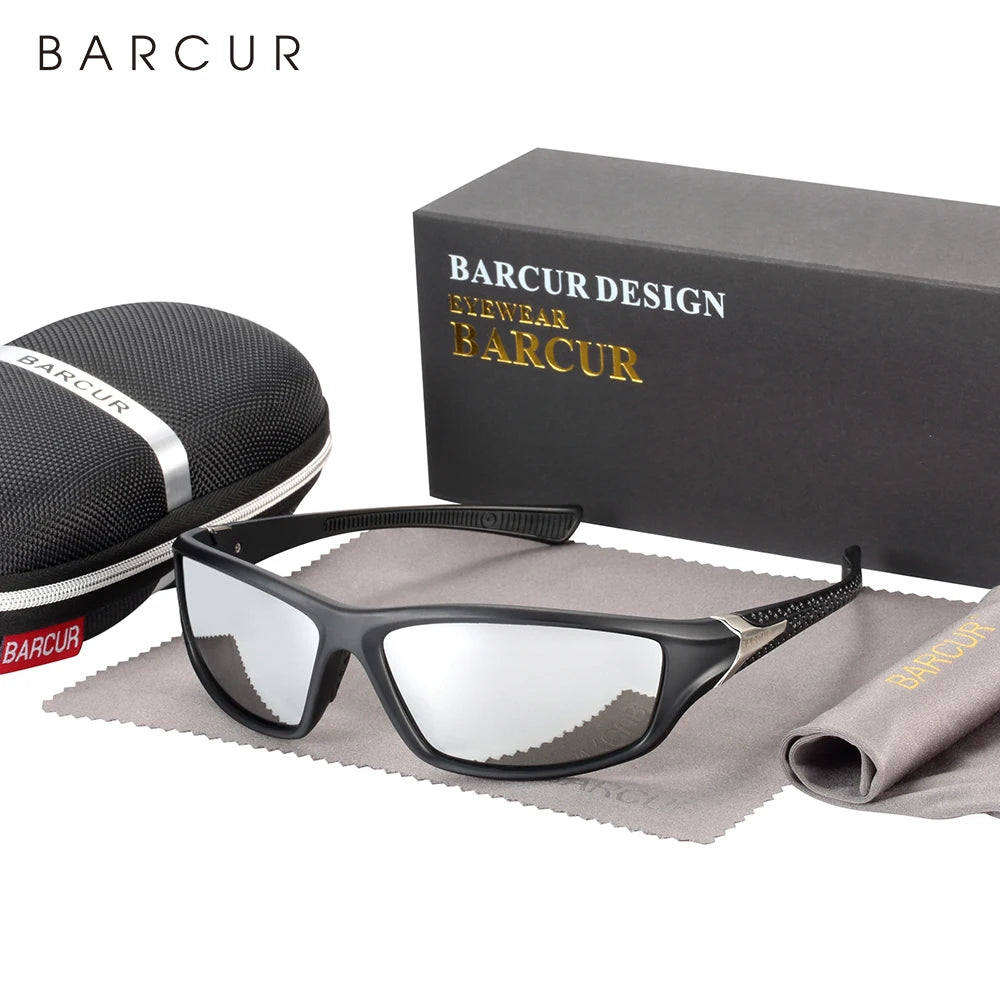 BARCUR Sport TR90 Material Sunglasses Frame Polarized Men