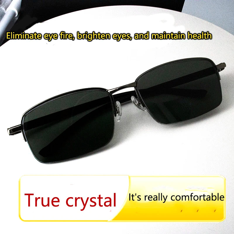 Shatar New Retro Fashion Half Frame Sunglasses Man For Driving Touring Sunshade Sunglasses For UV Protection Metal Half Frame