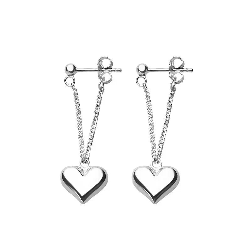 Sterling Silver  Earrings Accessories Gift Heart Earrings