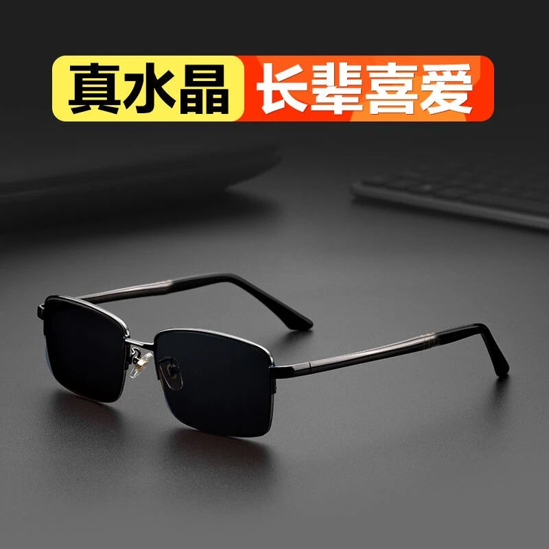 Shatar New Retro Fashion Half Frame Sunglasses Man For Driving Touring Sunshade Sunglasses For UV Protection Metal Half Frame