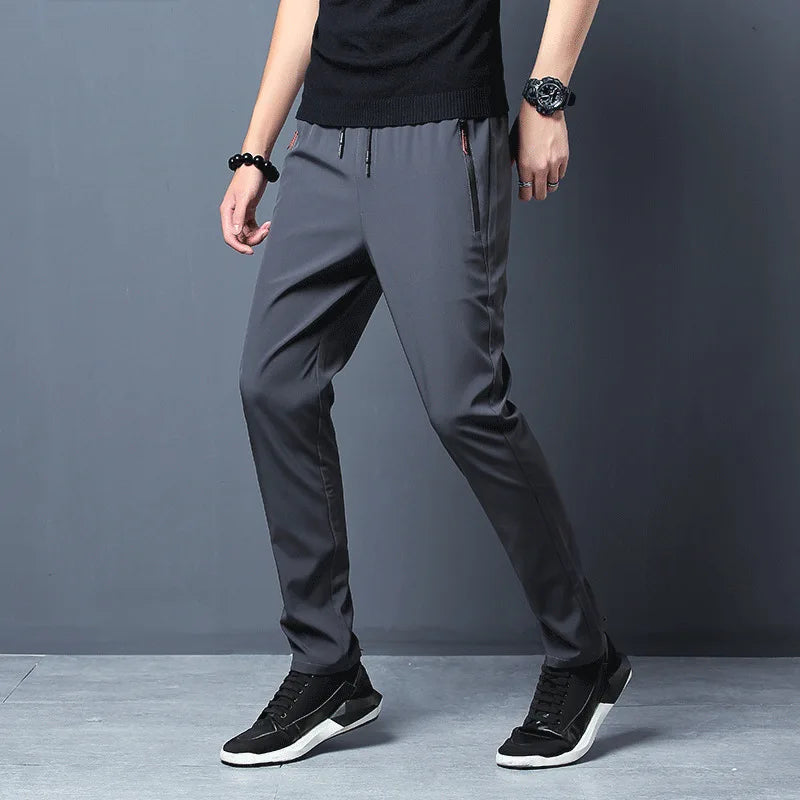 Men's Quick-Dry Running Pants  Lightweight with Zipper Pockets