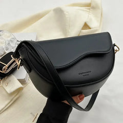 Small Leather Saddle Armpit Bags for Women Summer Chain Shoulder