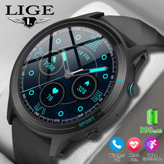 LIGE New Men Smart Watch Heart Rate Blood Oxygen Monitor Bluetooth Call IP68 Waterproof Men's Watches 123+Sports Mode Smartwatch