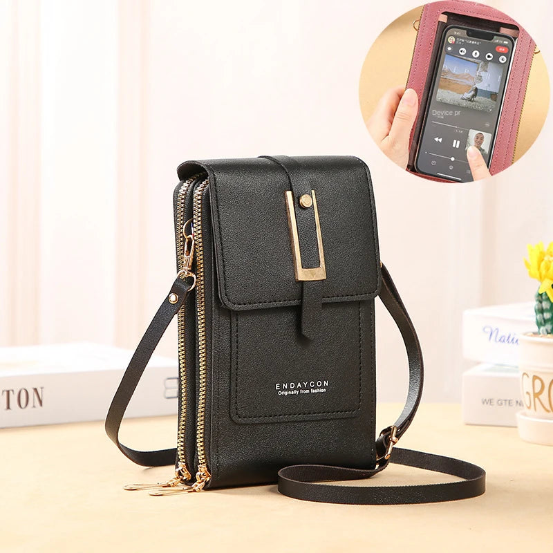 Buylor Soft Leather Women's Bag Touch Screen Mobile Bags Wallets Fashion Women Bags Crossbody Shoulder Strap Handbag Coin Purse | L8 Gifts 