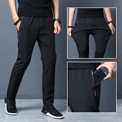 Men's Quick-Dry Running Pants  Lightweight with Zipper Pockets