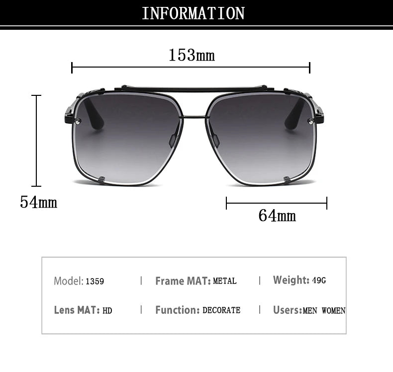 Punk Sunglasses For Men Oversized Steampunk Sunglasses Women Trendy Square Fashion Glasses Gafas De Sol Hombre Zonnebril Heren