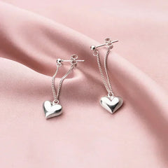 Sterling Silver  Earrings Accessories Gift Heart Earrings