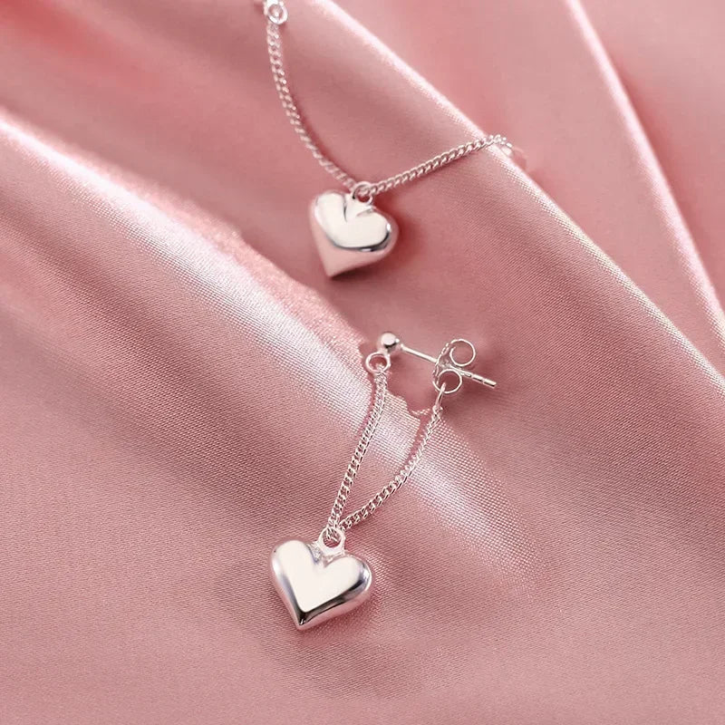 Sterling Silver  Earrings Accessories Gift Heart Earrings