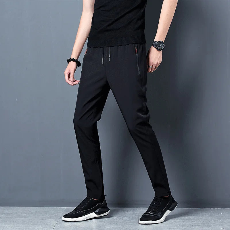 Men's Quick-Dry Running Pants  Lightweight with Zipper Pockets