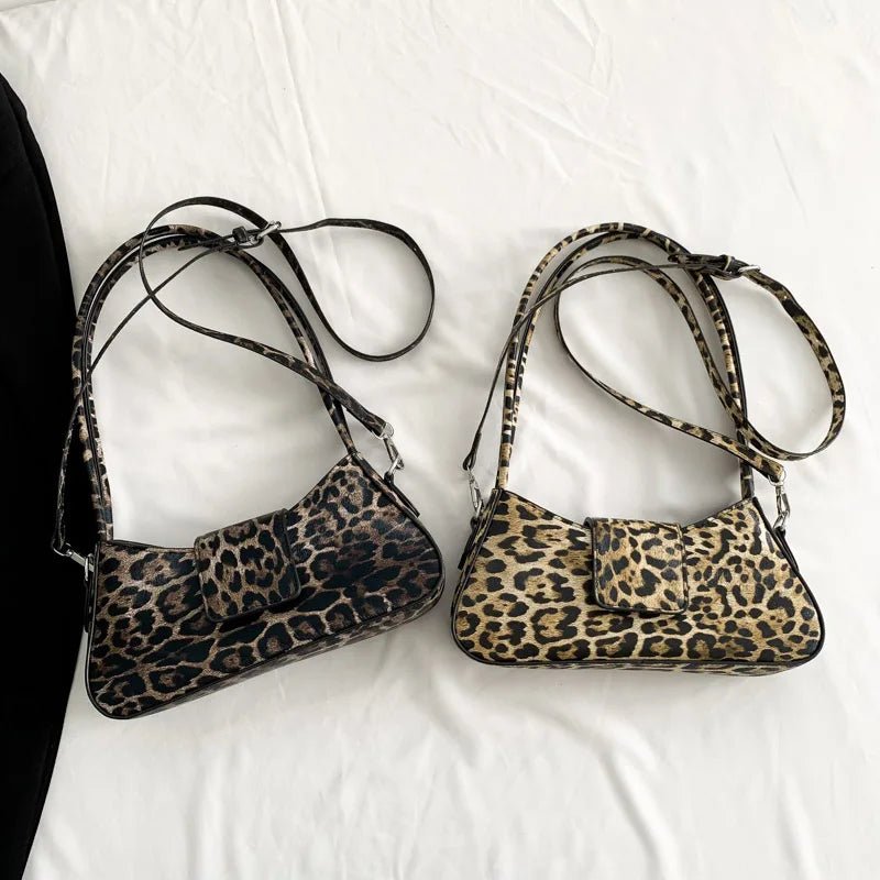 French Style Underarm Bag For Women Brown Black Leopard Handbag Clutch Bag Female Vintage PU Leather Crossbody Bags Versatile | L8 Gifts 