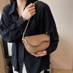 Small Leather Saddle Armpit Bags for Women Summer Chain Shoulder