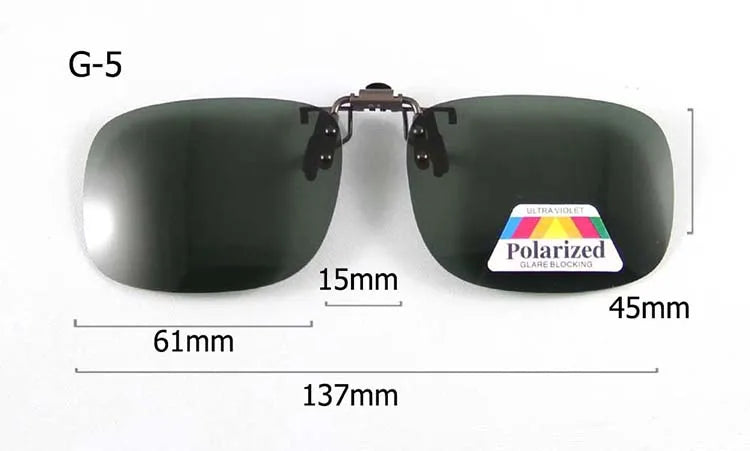 Polarized Sunglasses Clip on Can be flip up Sun Glasses Clip Driving Eyeglasses Polarized Clip on Sunglasses Alloy Bridge