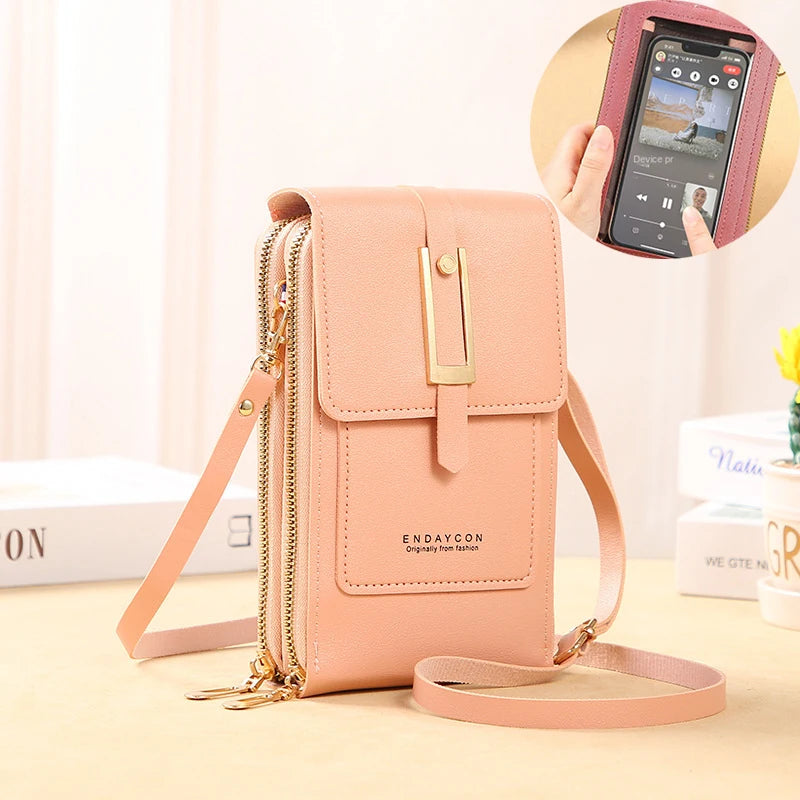 Buylor Soft Leather Women's Bag Touch Screen Mobile Bags Wallets Fashion Women Bags Crossbody Shoulder Strap Handbag Coin Purse | L8 Gifts 