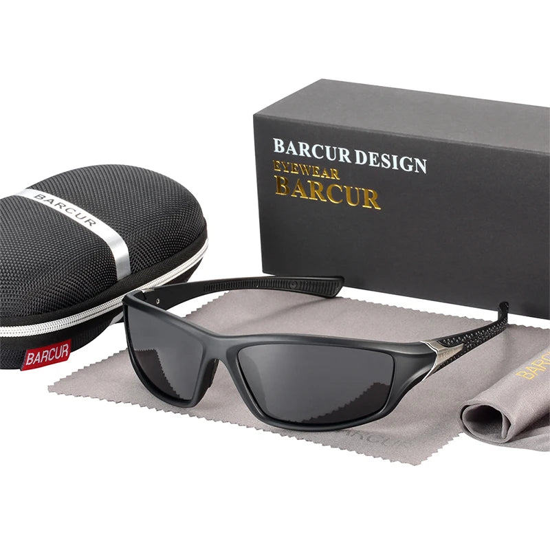 BARCUR Sport TR90 Material Sunglasses Frame Polarized Men