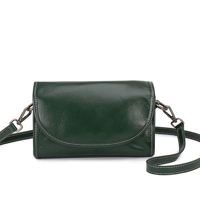 Simple Girl Commuting Cowhide Messenger Bag