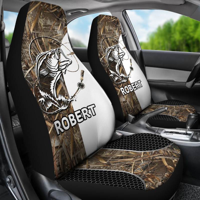 Personalized Car Seat Covers - Crazy Fish (2pcs, universal fit)